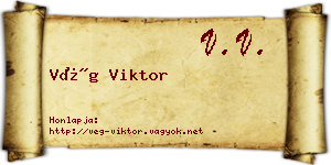 Vég Viktor névjegykártya